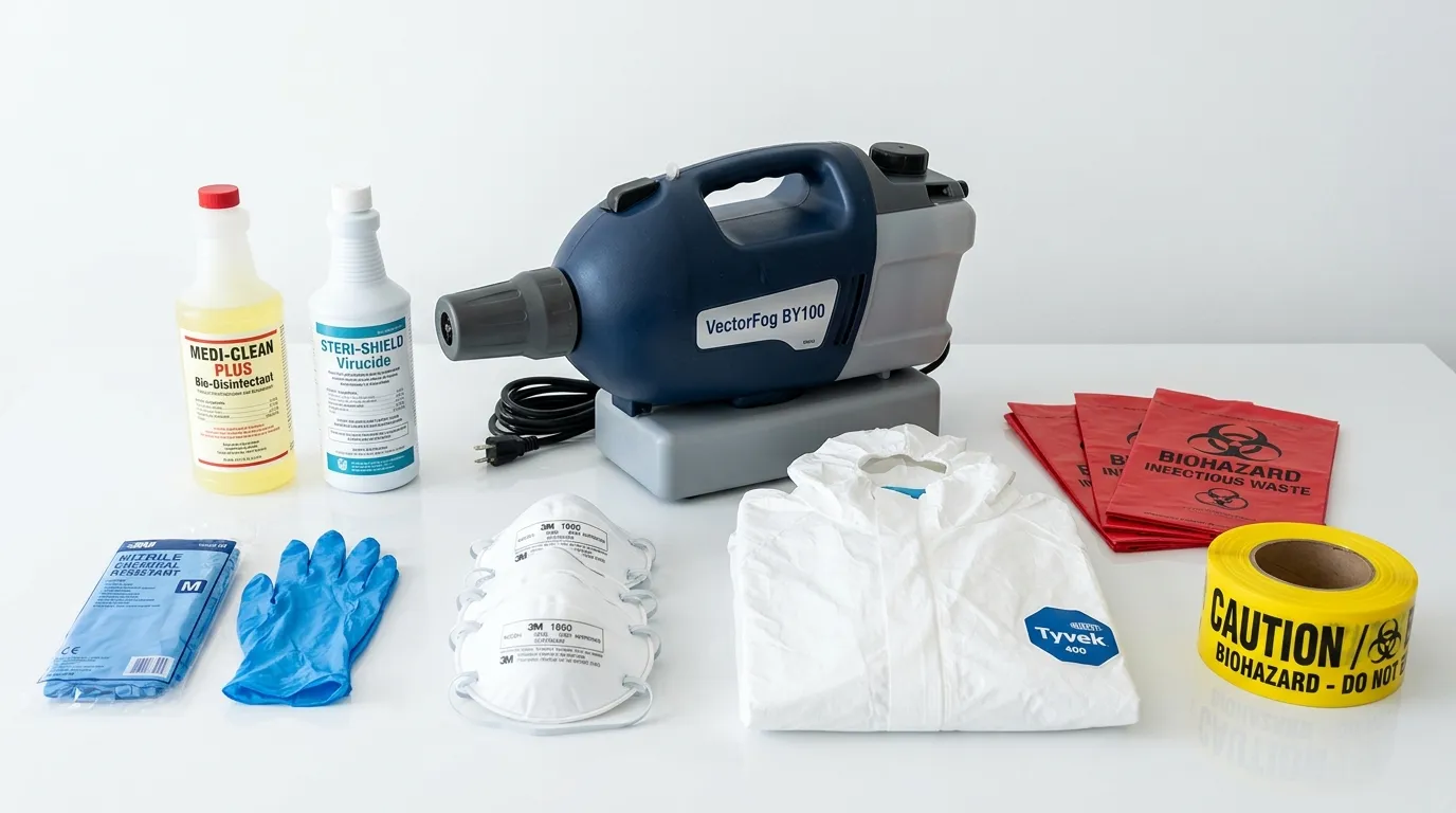 Professional biohazard remediation crew working in Andover